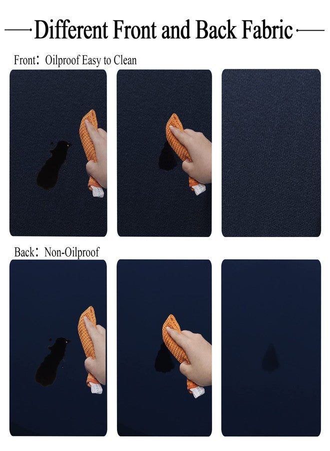 Obstal Fitted Round Table Cloth, Reversible Waterproof Stain Resistant Elastic Stretch Tablecloth, Wipe Clean Table Cover for Outdoor/Indoor Use, Fits Round Tables up to 48" - 56" Diameter, Navy - Image 5